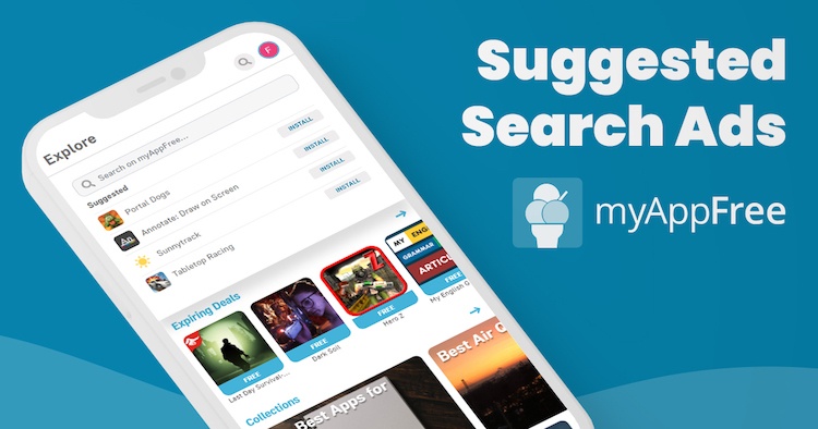 
MyAppFree introduces a new O&O Ad Placement like Apple’s “Suggested” search ad slot
