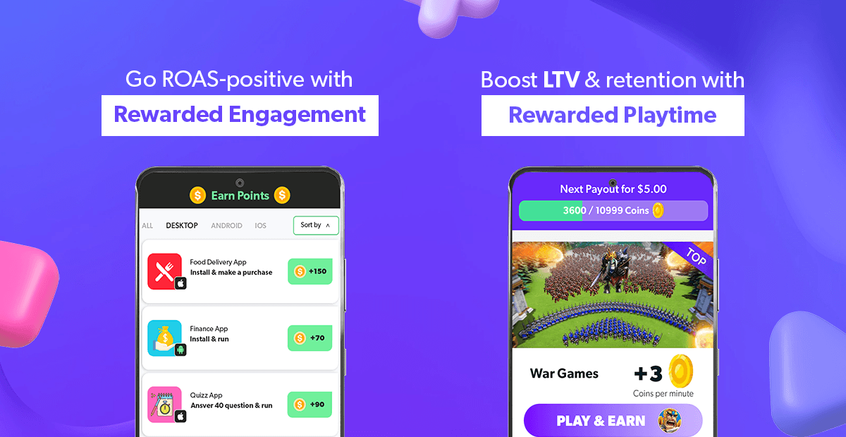 
Mobile game boosters: Rewarded Engagement and Rewarded Playtime
