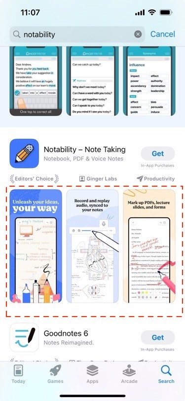 Apple App Store app screenshots 