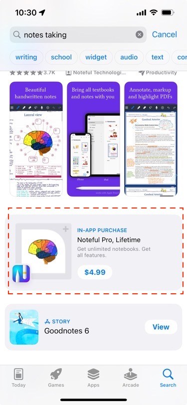 in-App purchase example