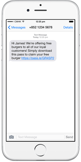 Screenshot of SMS marketing VIP campaign